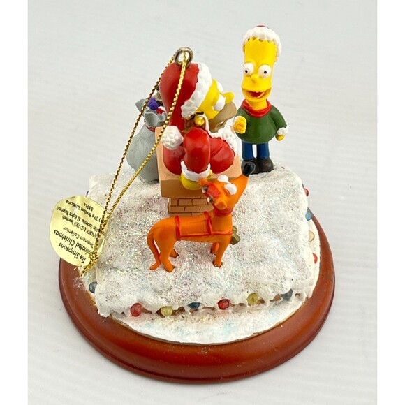 SIMPSONS Bradford Christmas Tree Ornament Illuminated “Fat Chance” Santa Homer - Picture 2 of 7